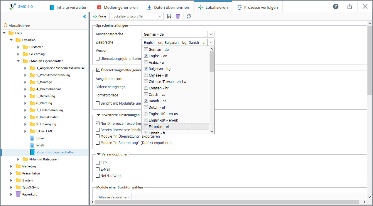 Effizientes Übersetzungsmanagement im SMC Redaktionssystem